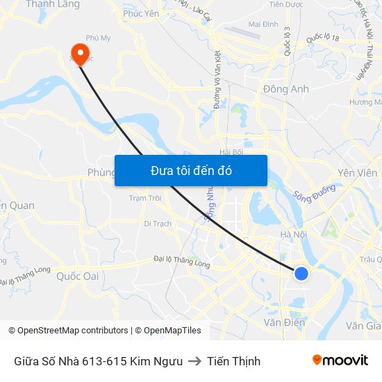 Giữa Số Nhà 613-615 Kim Ngưu to Tiến Thịnh map