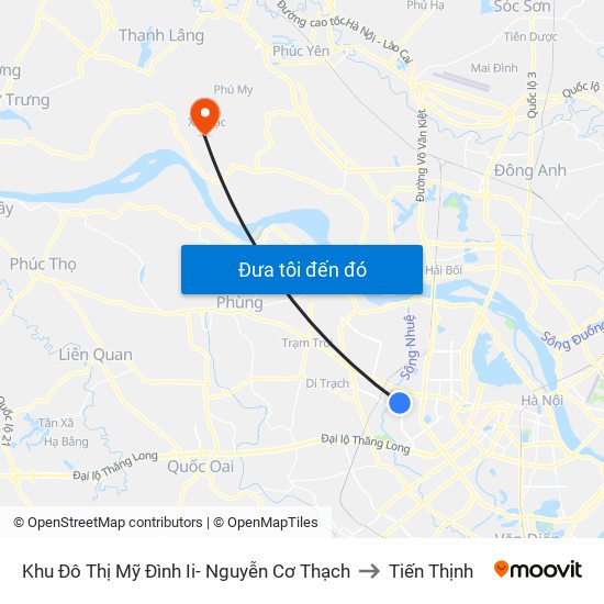 Khu Đô Thị Mỹ Đình Ii- Nguyễn Cơ Thạch to Tiến Thịnh map