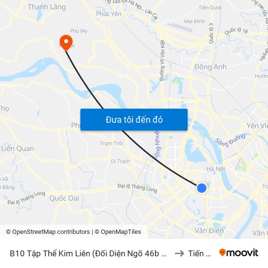 B10 Tập Thể Kim Liên (Đối Diện Ngõ 46b Phạm Ngọc Thạch) to Tiến Thịnh map