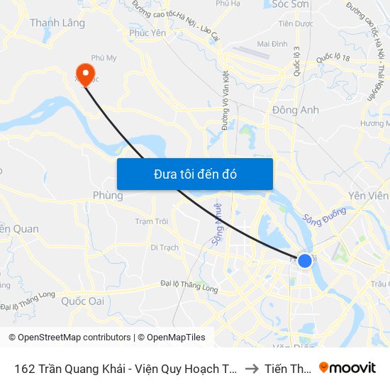 162 Trần Quang Khải - Viện Quy Hoạch Thủy Lợi to Tiến Thịnh map