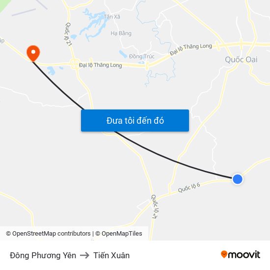 Đông Phương Yên to Tiến Xuân map