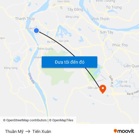 Thuần Mỹ to Tiến Xuân map