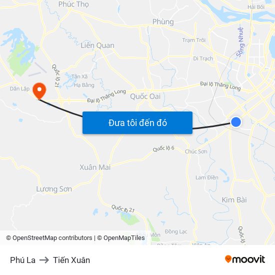 Phú La to Tiến Xuân map