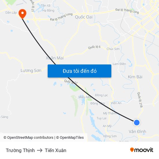 Trường Thịnh to Tiến Xuân map