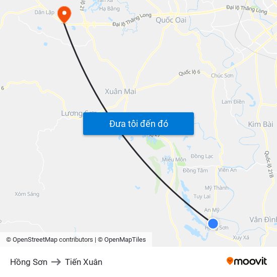 Hồng Sơn to Tiến Xuân map