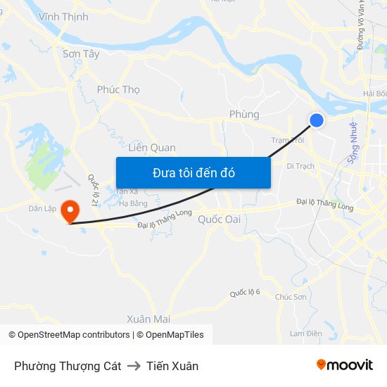 Phường Thượng Cát to Tiến Xuân map