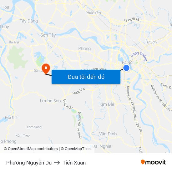 Phường Nguyễn Du to Tiến Xuân map