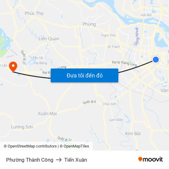 Phường Thành Công to Tiến Xuân map