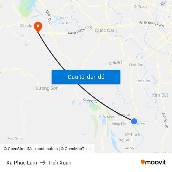 Xã Phúc Lâm to Tiến Xuân map