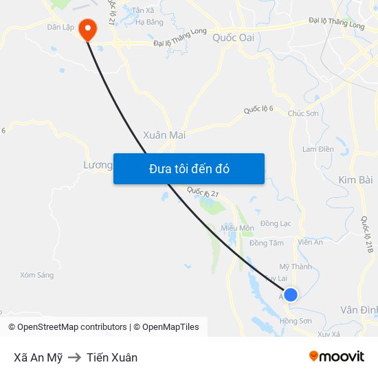 Xã An Mỹ to Tiến Xuân map