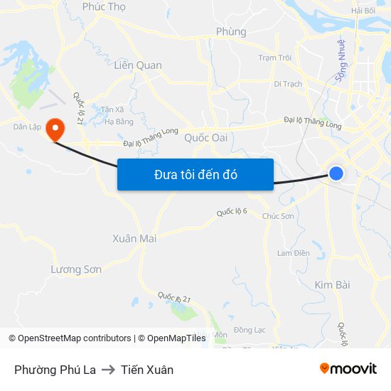 Phường Phú La to Tiến Xuân map