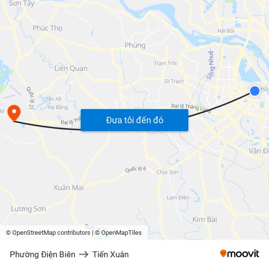Phường Điện Biên to Tiến Xuân map