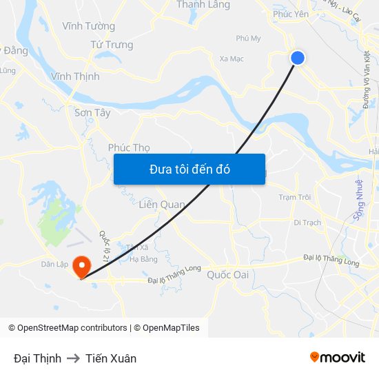 Đại Thịnh to Tiến Xuân map