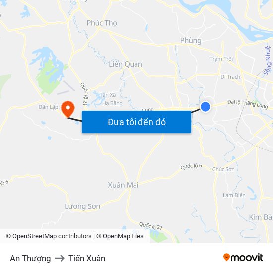 An Thượng to Tiến Xuân map