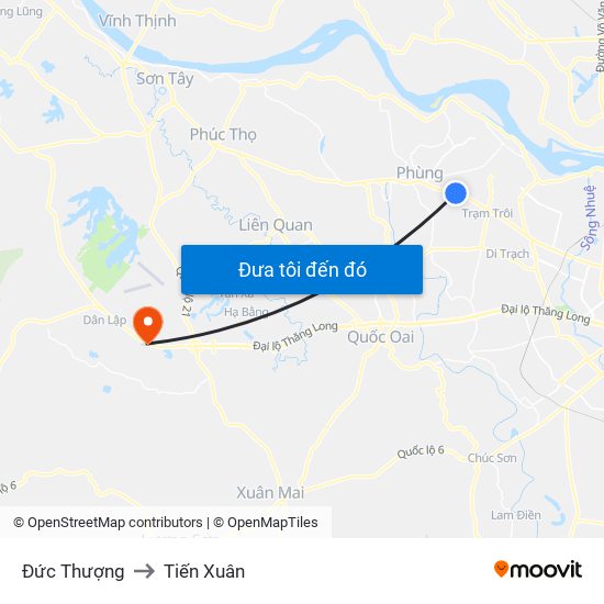 Đức Thượng to Tiến Xuân map