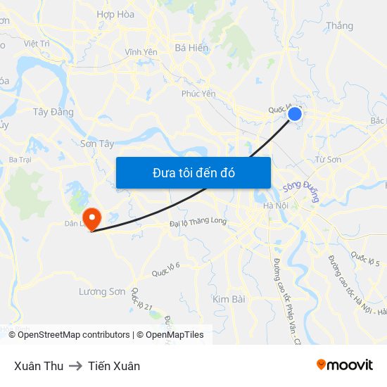 Xuân Thu to Tiến Xuân map