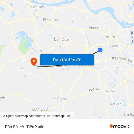 Đắc Sở to Tiến Xuân map