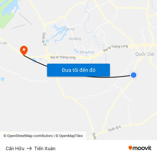 Cấn Hữu to Tiến Xuân map