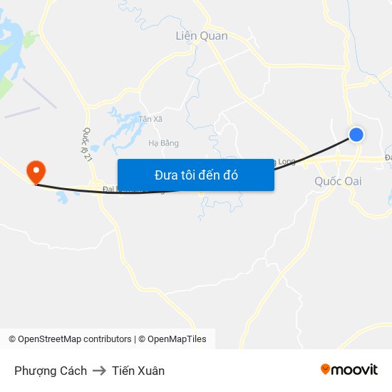 Phượng Cách to Tiến Xuân map