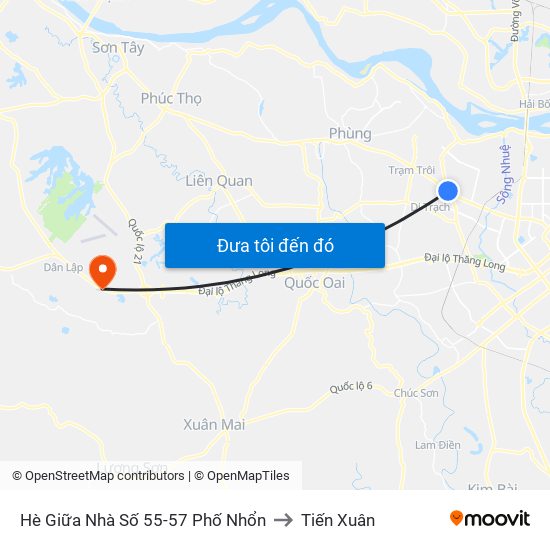 Hè Giữa Nhà Số 55-57 Phố Nhổn to Tiến Xuân map