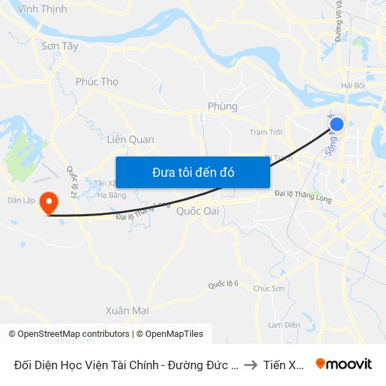 Đối Diện Học Viện Tài Chính - Đường Đức Thắng to Tiến Xuân map