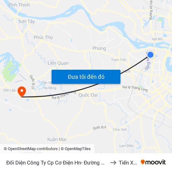 Đối Diện Công Ty Cp Cơ Điện Hn- Đường Đức Thắng to Tiến Xuân map