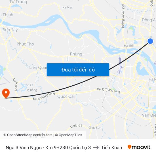 Ngã 3 Vĩnh Ngọc - Km 9+230 Quốc Lộ 3 to Tiến Xuân map