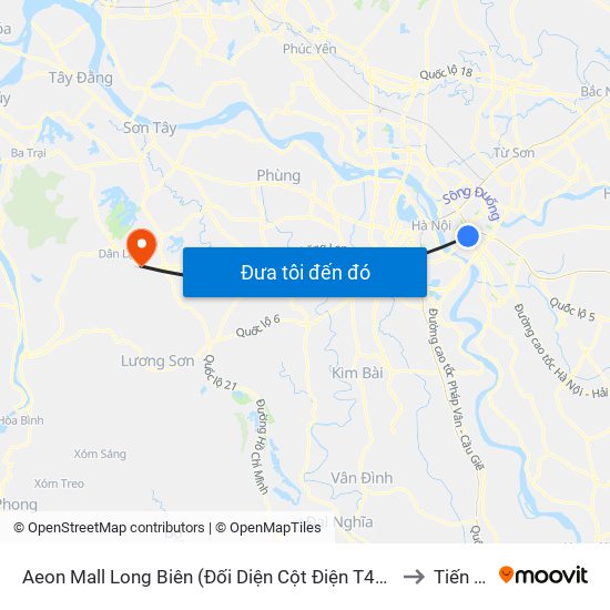 Aeon Mall Long Biên (Đối Diện Cột Điện T4a/2a-B Đường Cổ Linh) to Tiến Xuân map