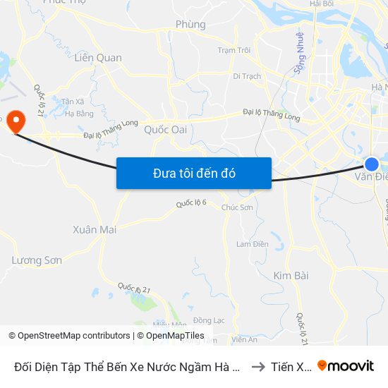 Đối Diện Tập Thể Bến Xe Nước Ngầm Hà Nội - Ngọc Hồi to Tiến Xuân map