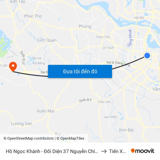 Hồ Ngọc Khánh - Đối Diện 37 Nguyễn Chí Thanh to Tiến Xuân map