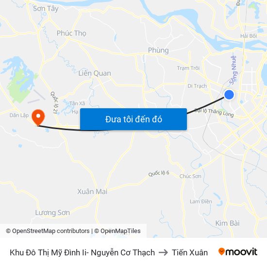 Khu Đô Thị Mỹ Đình Ii- Nguyễn Cơ Thạch to Tiến Xuân map