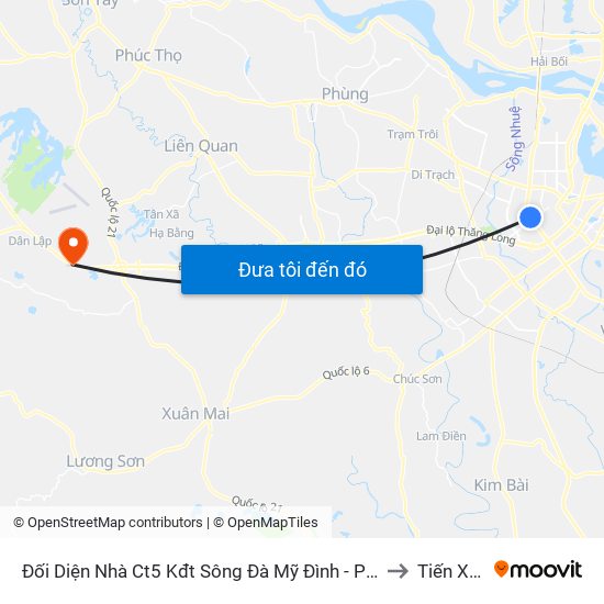 Đối Diện Nhà Ct5 Kđt Sông Đà Mỹ Đình - Phạm Hùng to Tiến Xuân map