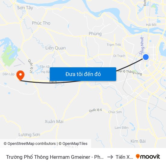 Số 9 Phạm Văn Đồng to Tiến Xuân map