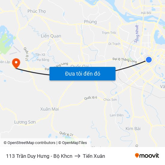 113 Trần Duy Hưng - Bộ Khcn to Tiến Xuân map