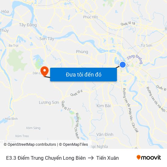 E3.3 Điểm Trung Chuyển Long Biên to Tiến Xuân map