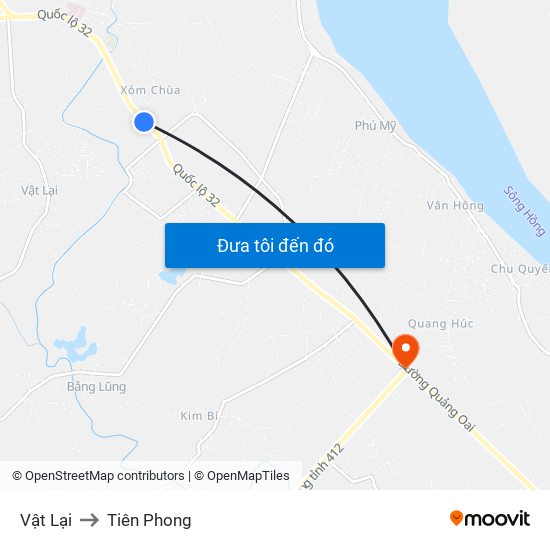 Vật Lại to Tiên Phong map