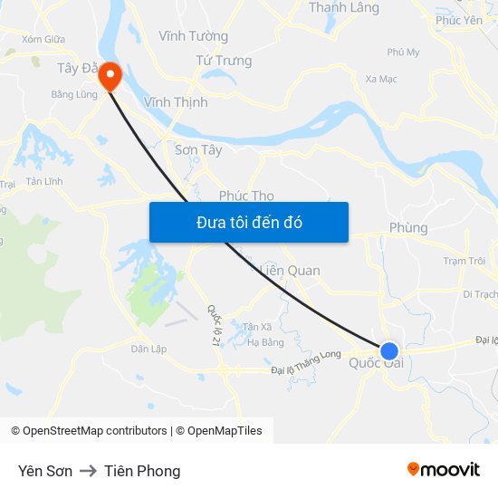 Yên Sơn to Tiên Phong map