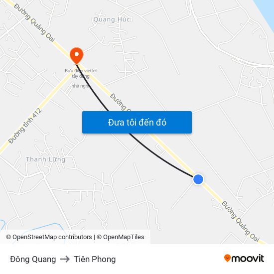 Đông Quang to Tiên Phong map