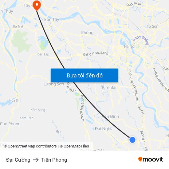 Đại Cường to Tiên Phong map