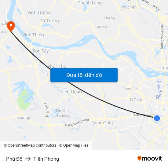 Phú Đô to Tiên Phong map