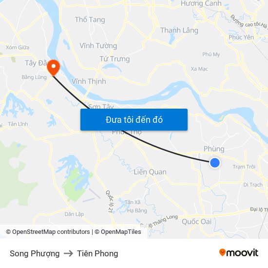 Song Phượng to Tiên Phong map