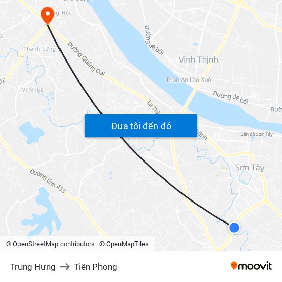 Trung Hưng to Tiên Phong map