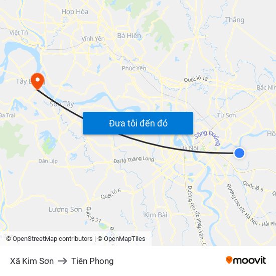 Xã Kim Sơn to Tiên Phong map