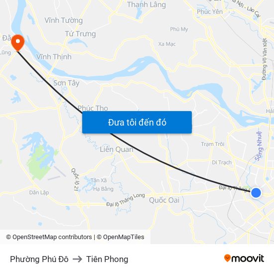 Phường Phú Đô to Tiên Phong map