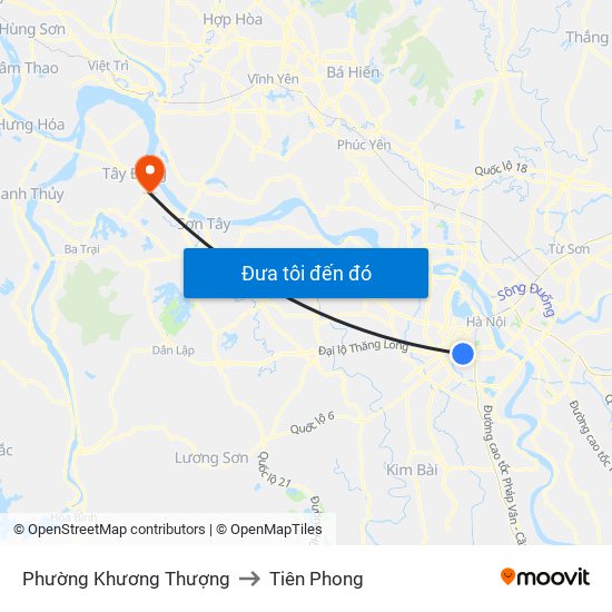Phường Khương Thượng to Tiên Phong map