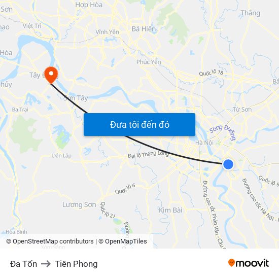 Đa Tốn to Tiên Phong map