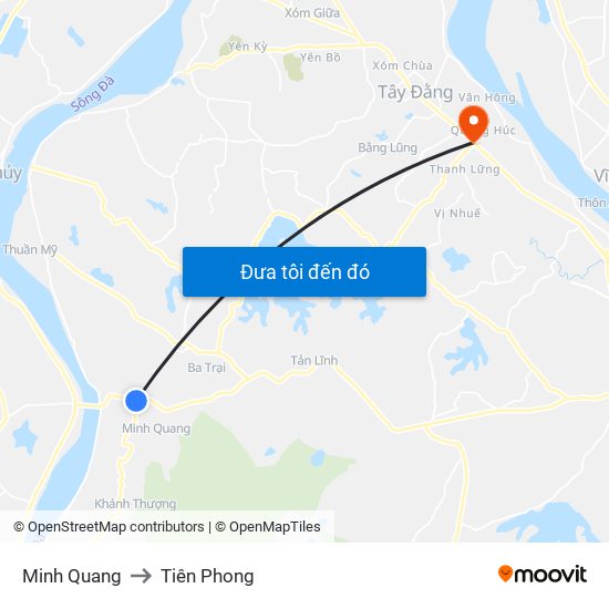 Minh Quang to Tiên Phong map