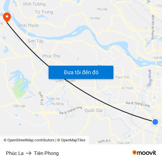 Phúc La to Tiên Phong map