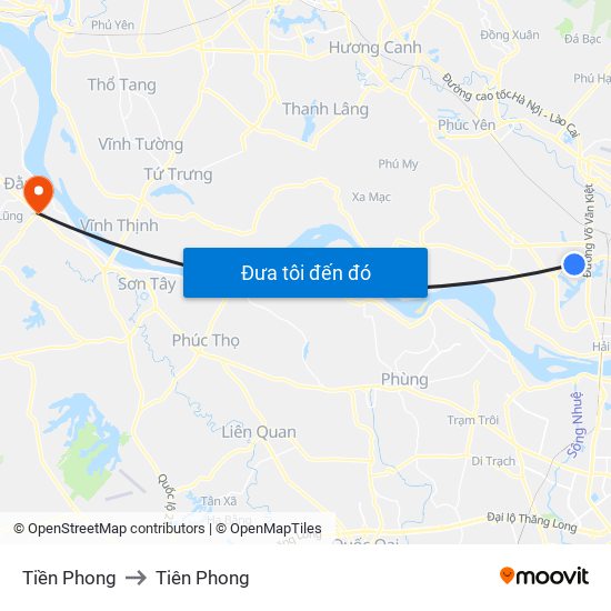 Tiền Phong to Tiên Phong map