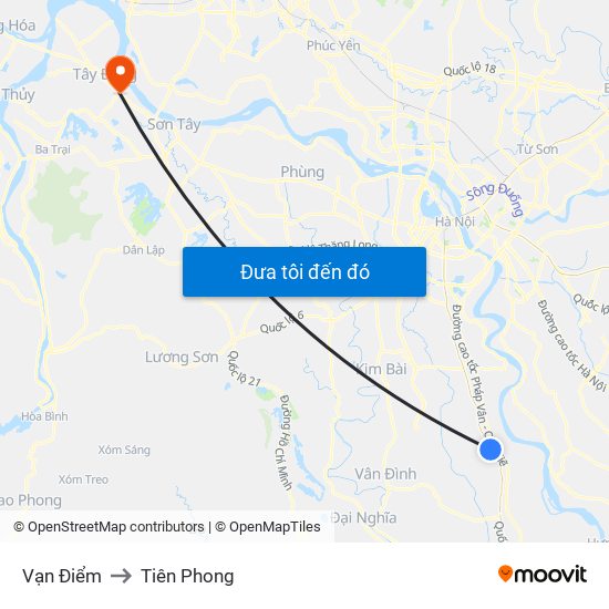 Vạn Điểm to Tiên Phong map